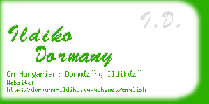 ildiko dormany business card